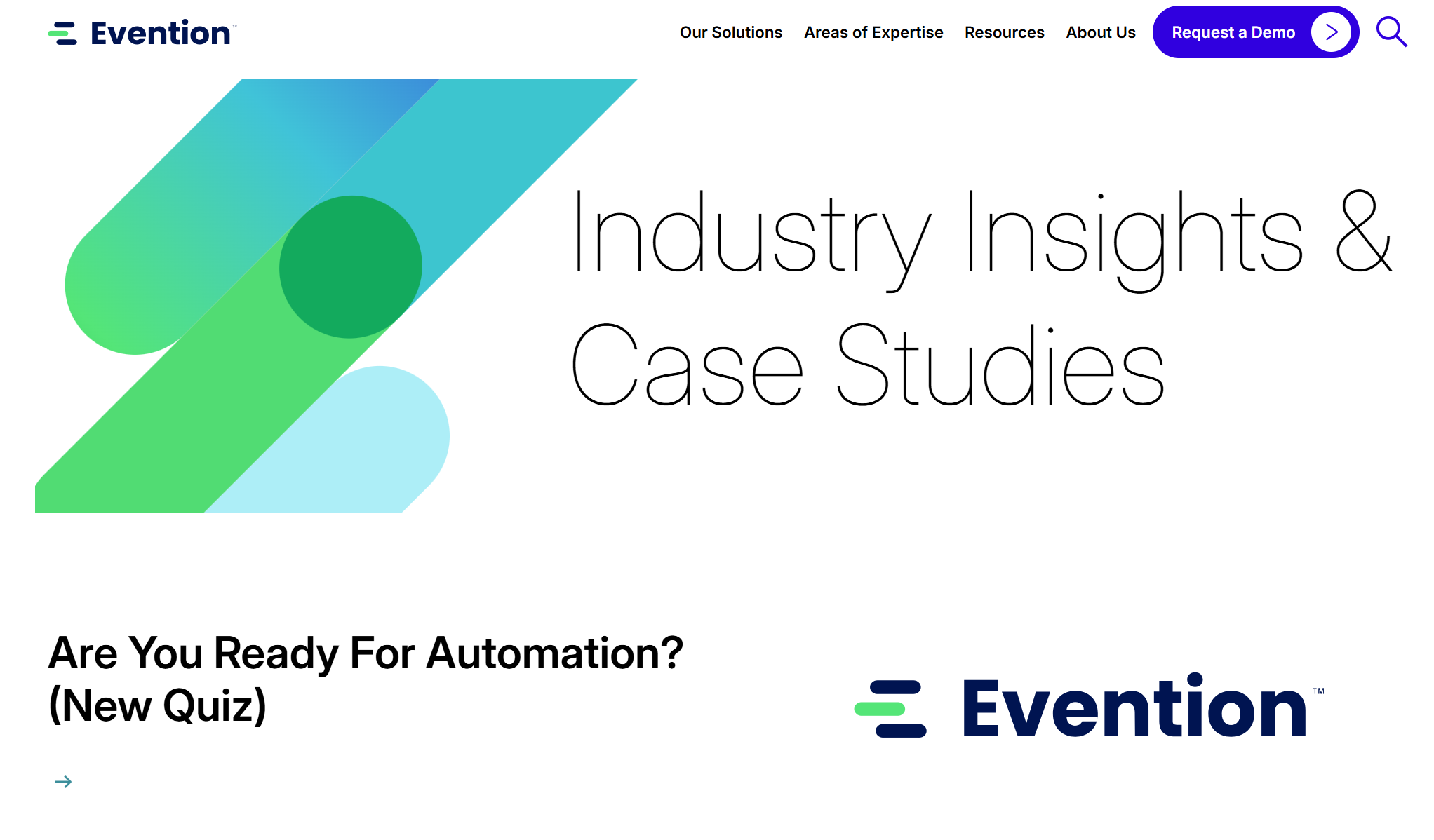 industry insights page of Evention
